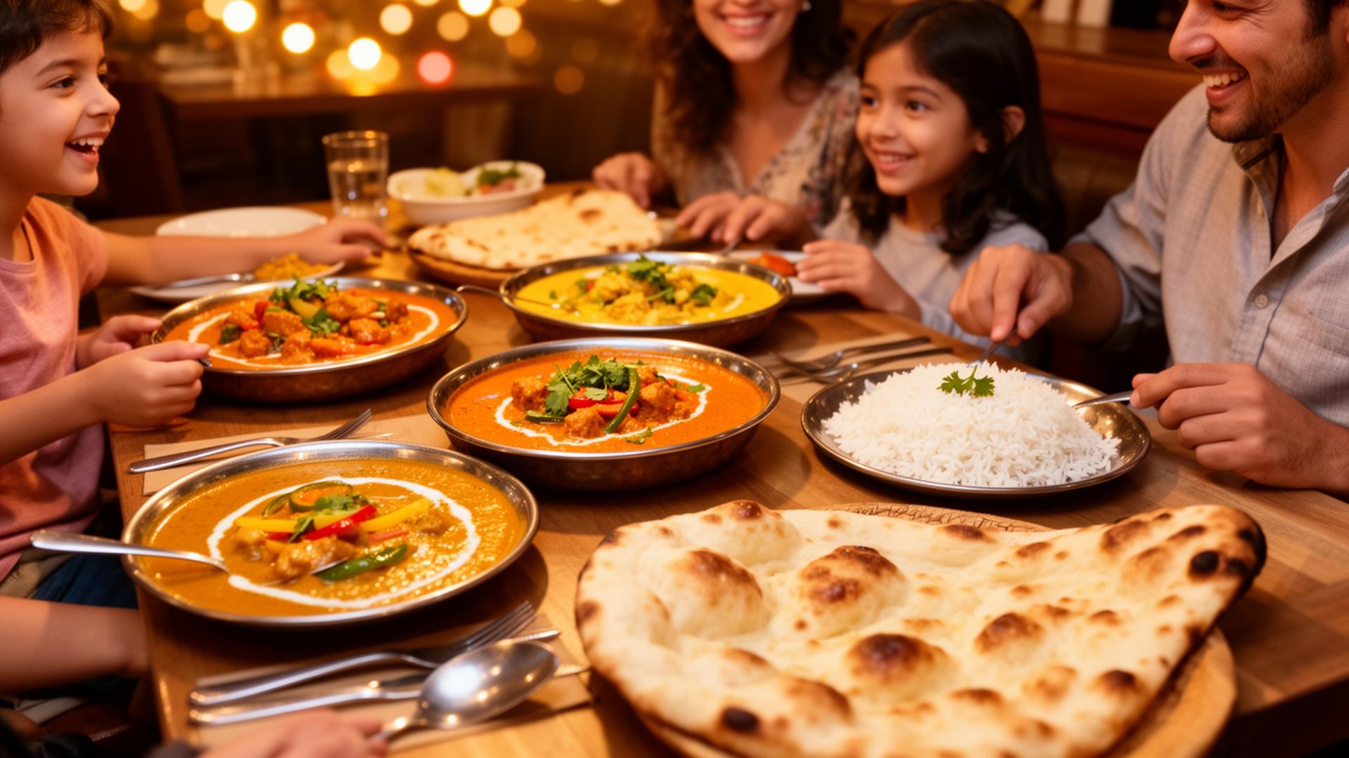 Family dining at Spice Garden restaurant